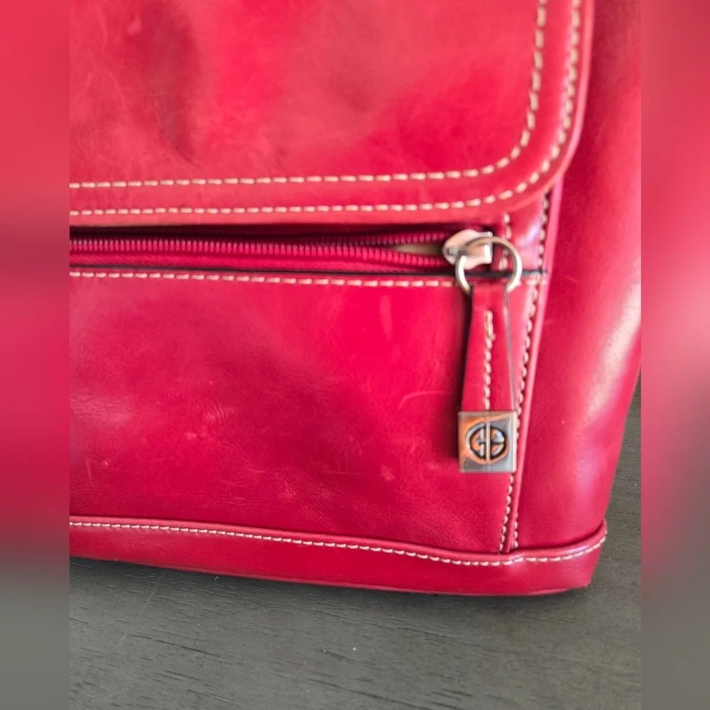 Red Leather Giani Bernini Crossbody Bag